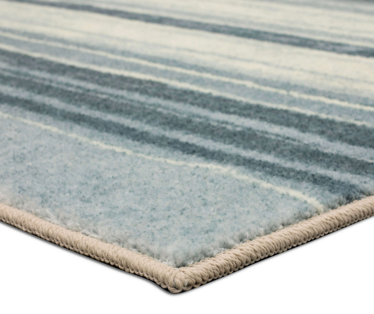 Rainbow Blue Stripe Runner Rug, (2' x 8')