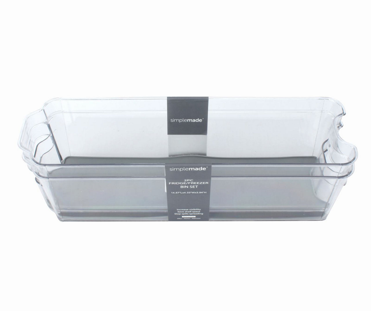  SIMPLEMADE Clear Refrigerator Organizers, 2 Pack Large