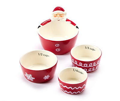 Santa Ceramic 4-Piece Measuring Cup Set