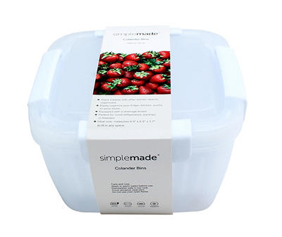 Medium White Colander Food Storage Bin
