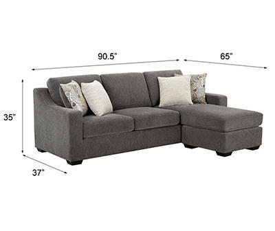 Gray Reversible Sofa Chaise