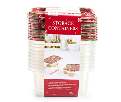 Red Holiday 20-Piece Meal Prep Container Set