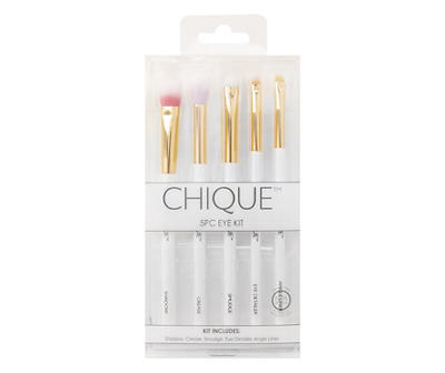 White Pastel Rainbow 5-Piece Eye Makeup Brush Kit