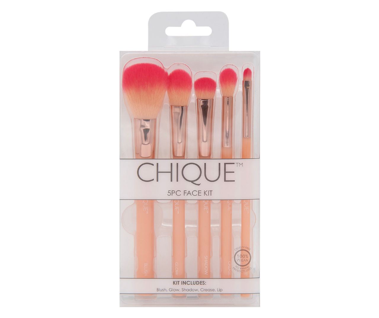Chique Magenta & Pink 5-Piece Face Brush Kit