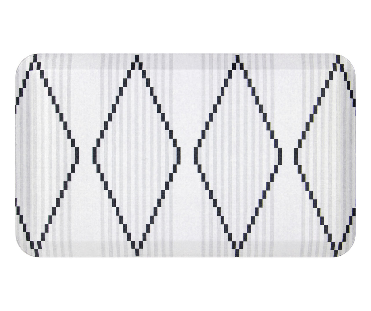 Jensen White & Black Geometric Soft Step Kitchen Mat Big Lots