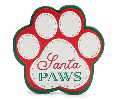 "Santa Paws" Paw Print Tabletop Plaque