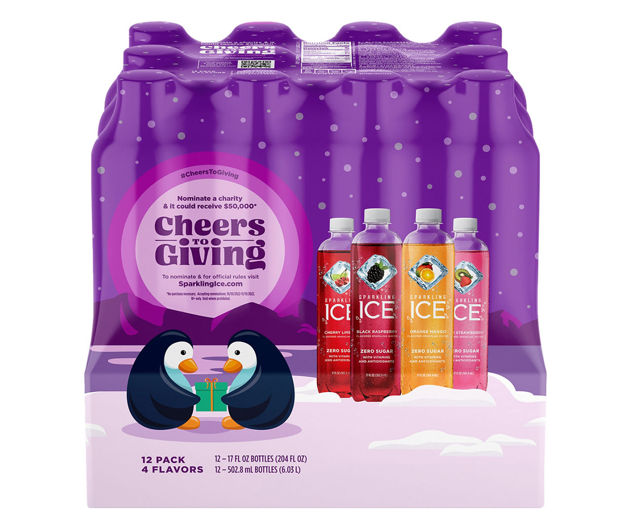 Sparkling Ice Sparkling Ice 4 Flavors Zero Sugar Sparkling Water 12 17 fl oz Bottles Big Lots