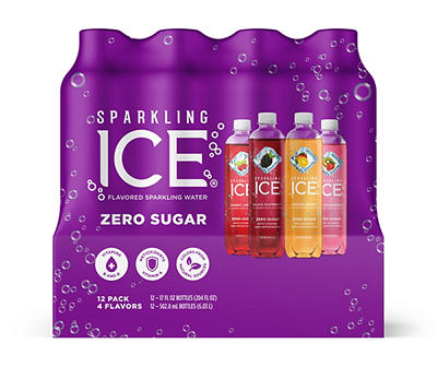 Sparkling Ice 4 Flavors Zero Sugar Sparkling Water 12 - 17 fl oz Bottles