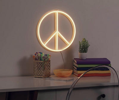 Glow-Up Peace Sign LED Wall Light