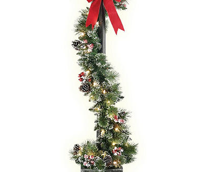 7.5' Greetings LED Lamp Post with Bow