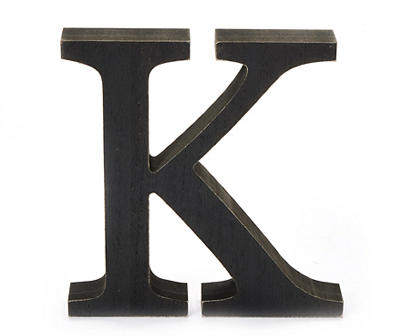 "K" Monogram Black Letter Tabletop Decor