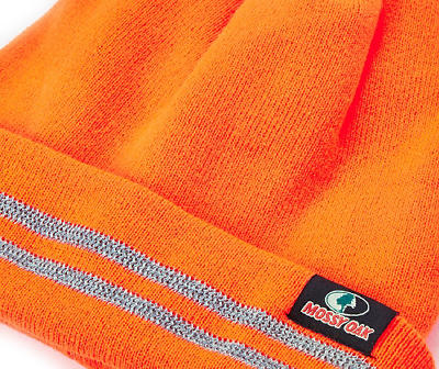 Orange Blaze Stripe Beanie & Gloves Set