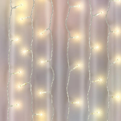 Glow-Up Warm White Music Sync LED Curtain Light Set, (3.5' x 5')