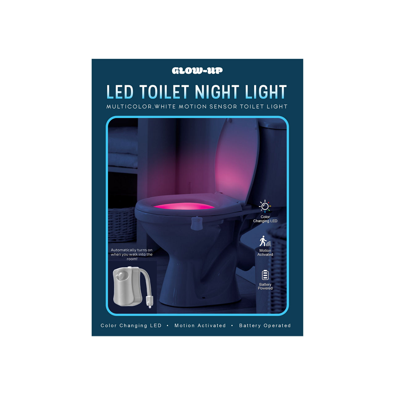 Glow-Up Color-Changing Motion Sensor LED Toilet Light