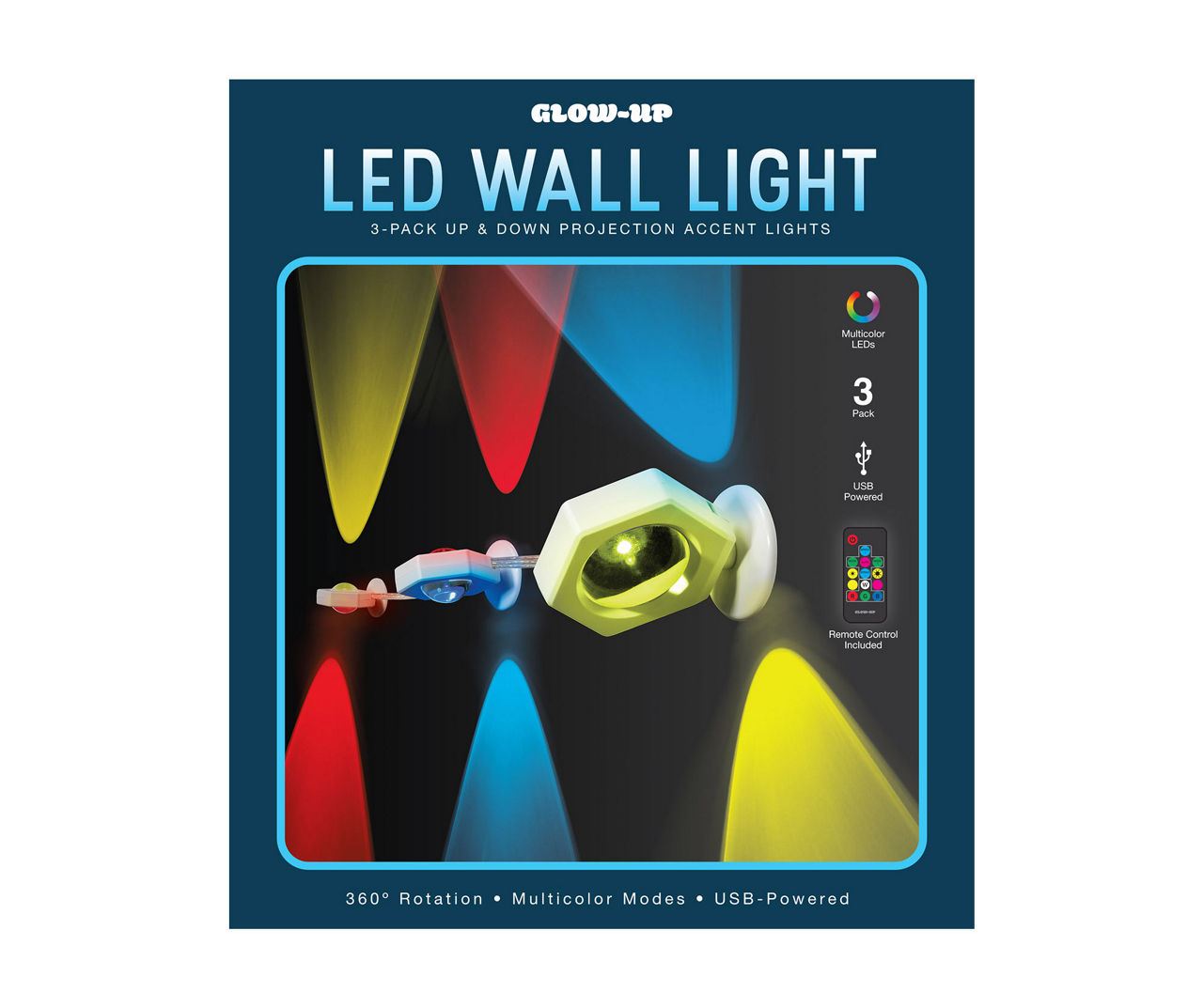 Glow-Up LED Wall Lights, 3-Pack | Big Lots