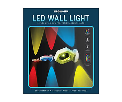 Glow-Up LED Wall Lights, 3-Pack