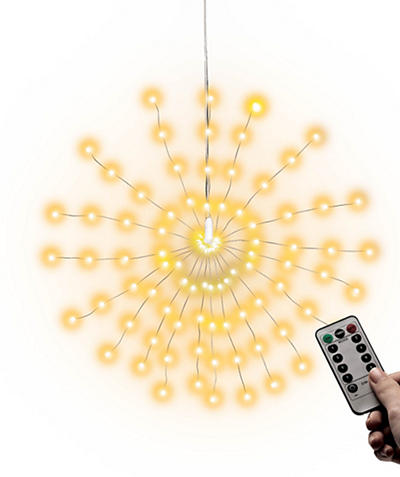 Glow-Up Warm White LED Firework Light with Remote