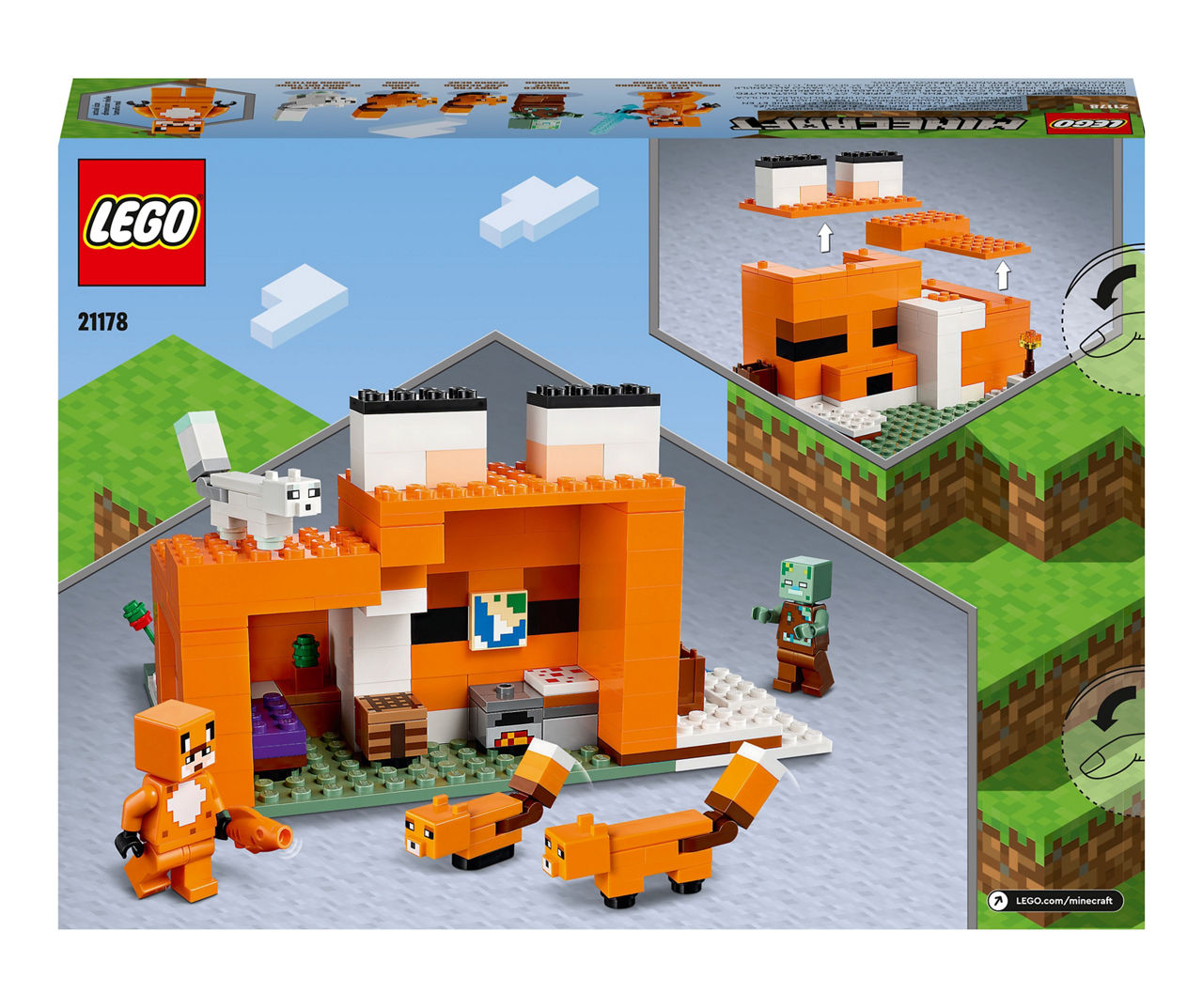 LEGO Minecraft: The Fox Lodge (21178) New In Box With Flaw 193 Piece  673419358491