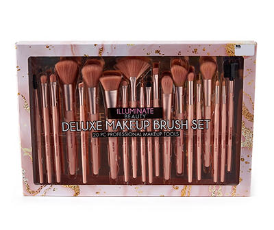 Rose Gold 20-Piece Deluxe Makeup Brush Set