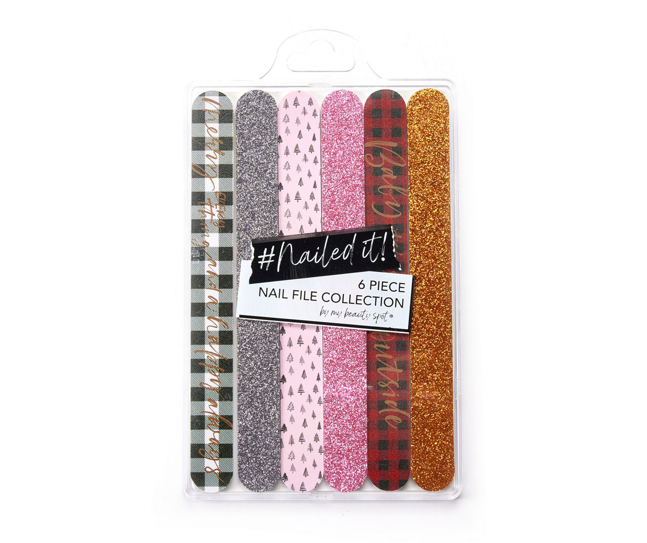 My Beauty Spot Nailed It Assorted Plaid Holiday Nail Files, 6Pack
