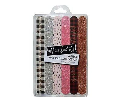 Nailed It Assorted Plaid Holiday Nail Files, 6-Pack