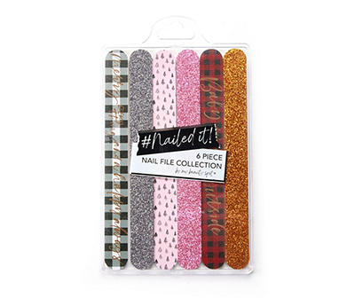 Nailed It Assorted Plaid Holiday Nail Files, 6-Pack