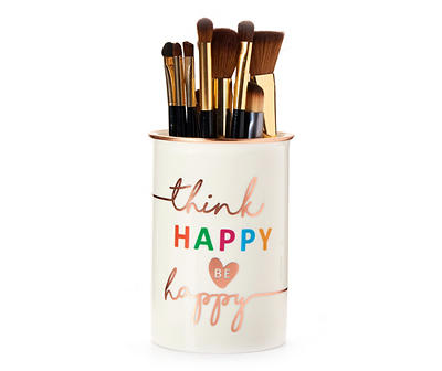 "Think Happy Be Happy" Cosmetic Brush Holder