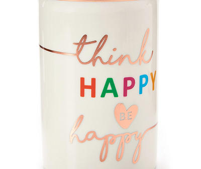 "Think Happy Be Happy" Cosmetic Brush Holder