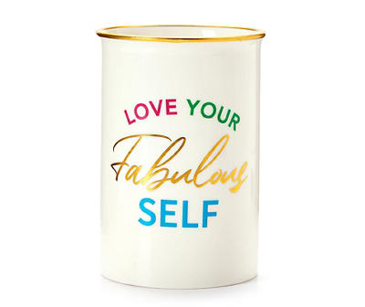 "Love Your Fabulous Self" Cosmetic Brush Holder