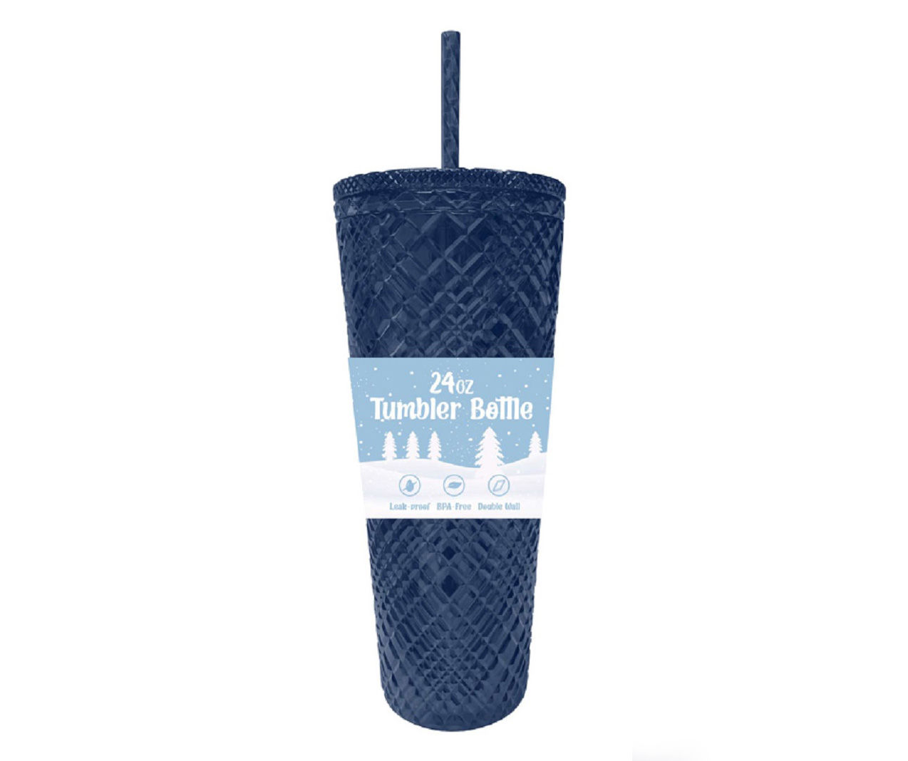 Navy Holiday Jewel Tumbler, 24 Oz.