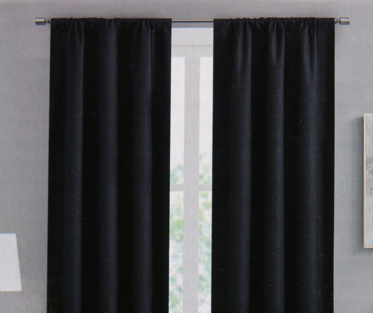 Black Room-Darkening Curtain Panel, (84")