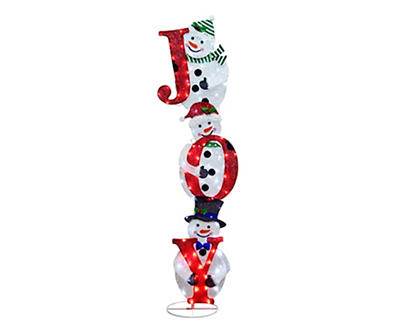 6' LED "Joy" Snowman Stack