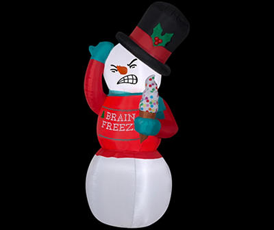6' Inflatable LED "Brain Freeze" Shivering Snowman