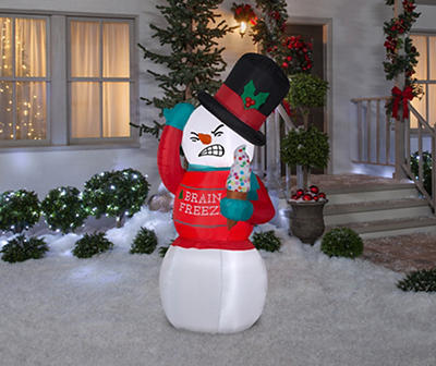 6' Inflatable LED "Brain Freeze" Shivering Snowman
