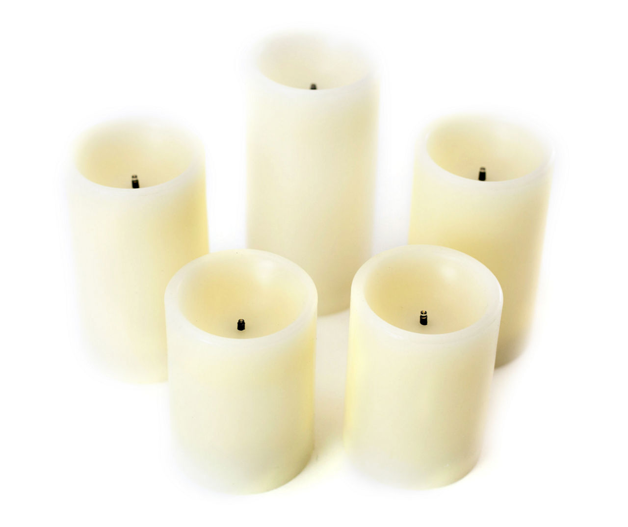 Martha stewart led 5 deals piece unscented pillar candle set