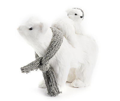 Frosted Forest Mom & Baby Polar Bear Tabletop Decor