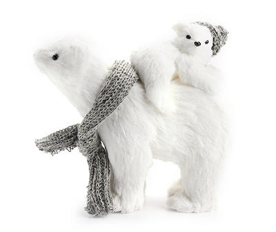 Frosted Forest Mom & Baby Polar Bear Tabletop Decor