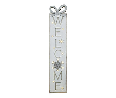 "Welcome" Snowflake & Glitter LED Decor