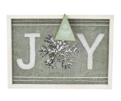 Frosted Forest "Joy" Sequin Snowflake Framed Wall Decor
