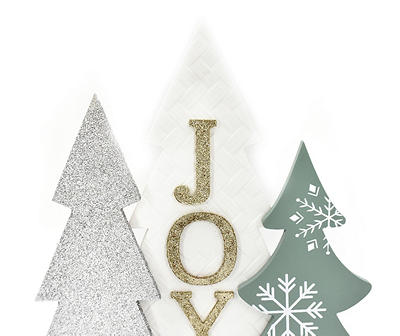 Frosted Forest "Joy" Glitter Tree Tabletop Decor