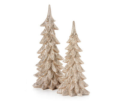 Frosted Forest 12.7" Gold Glitter Tree Tabletop Decor
