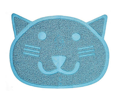 Blue Cat Face Litter Trapper Keeper, (23.5" x 17.5")