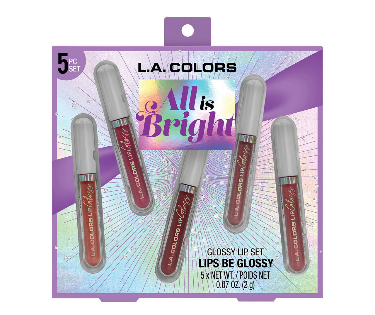 LA COLORS 5pc Metallic Lip Gloss Shine Lip Color Set