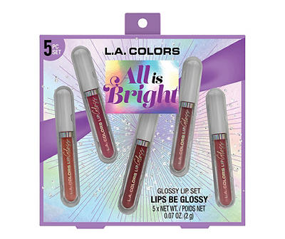 All is Bright Lips Be Glossy 5-Piece Lip Gloss Set
