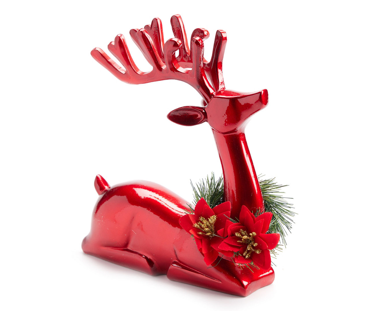 Winter Wonder Lane Santa's Workshop Red Shiny Sitting Deer Winter Wonder Lane Santa's Workshop Red Shiny Sitting Deer
