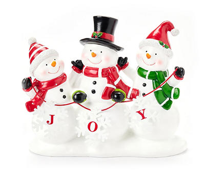 Santa's Workshop "Joy" Snowman & Snowflake Tabletop Decor