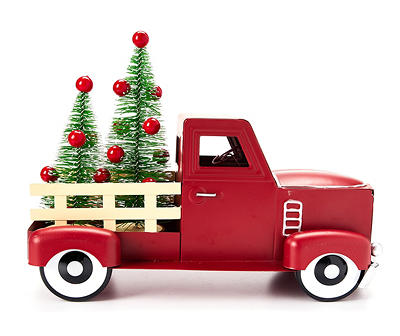 Santa's Workshop "Let's Get Jolly" Metal Truck & Tree Tabletop Decor