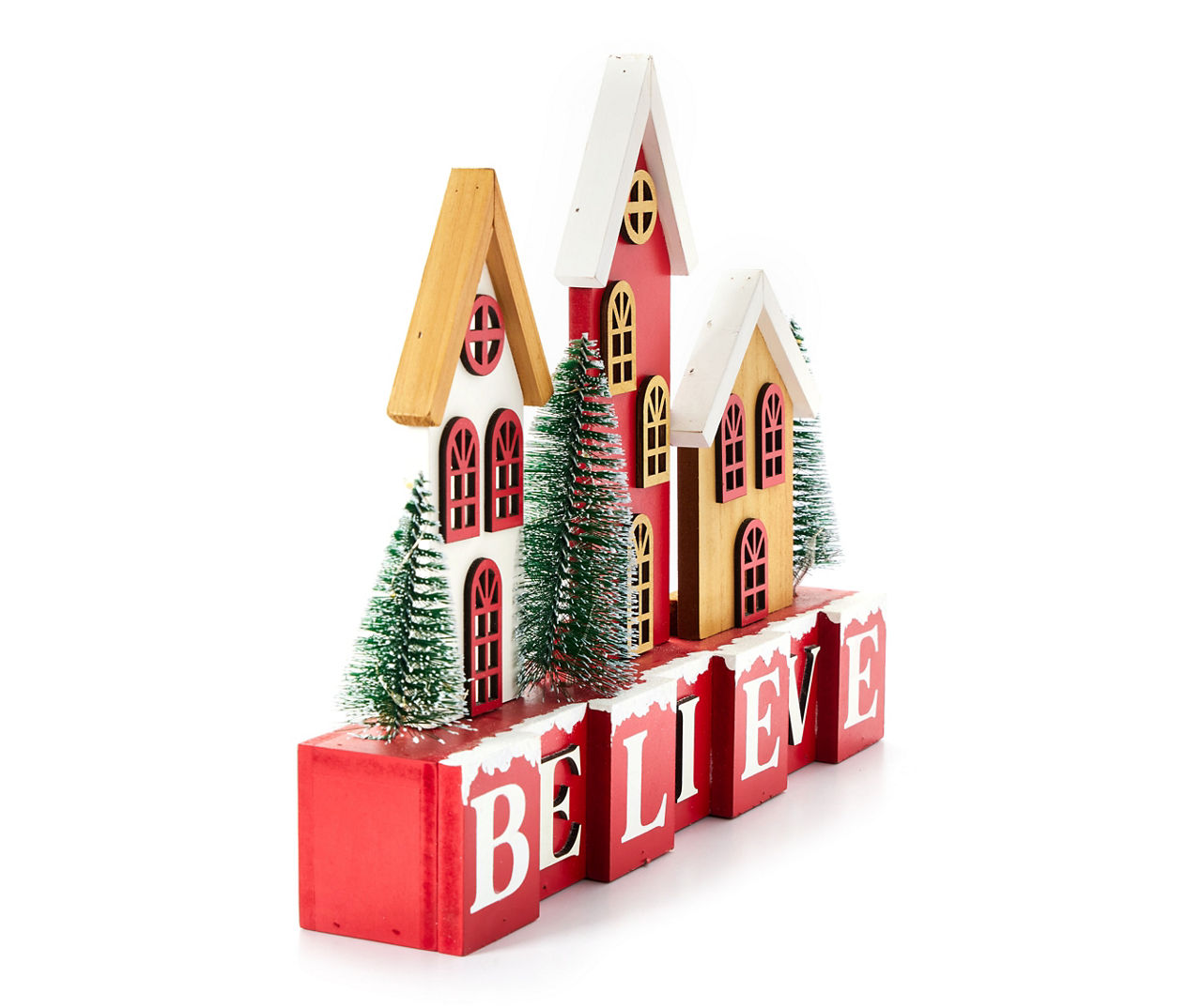 "Believe" Cottage Village LED Tabletop Decor