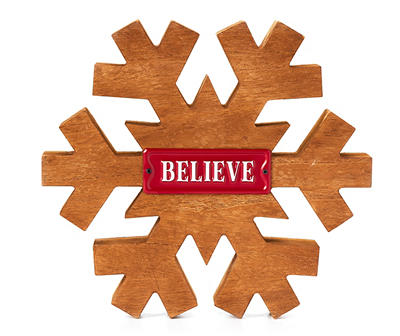 Santa's Workshop "Believe" Snowflake Tabletop Decor