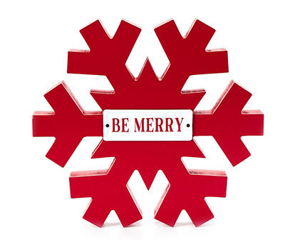 Santa's Workshop "Be Merry" Snowflake Tabletop Decor